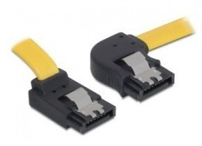 Delock Kabel SATA DATA 0.3m z zatrzaskami metalowymi (krótkie wtyczki) kątowy KKDOKUBA0350 [5343336]
