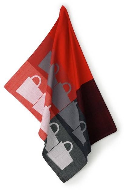 Kela Ściereczka kuchenna Tabea Cups czerwono-czarna, 50 x 70 cm (KE-11731)