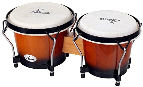 XDrum xdrum bongo Club standardowe 15,2 cm (6 cali) Macho/17,7 cm (7 cali), drewno hembra vinage Sunburst Percussion bongo z drewna naturalnego futra drum 00037588