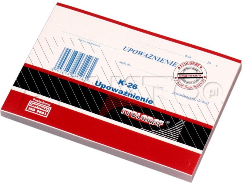 Stolgraf Upoważnienie A6 K26 SG5121