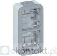Legrand 069661 PLEXO Puszka natykowa Puszka podwójna pionowa SZARA 1we/2wy