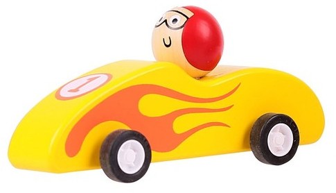 Bigjigs Toys Wyścigówka do naciągania czerwona