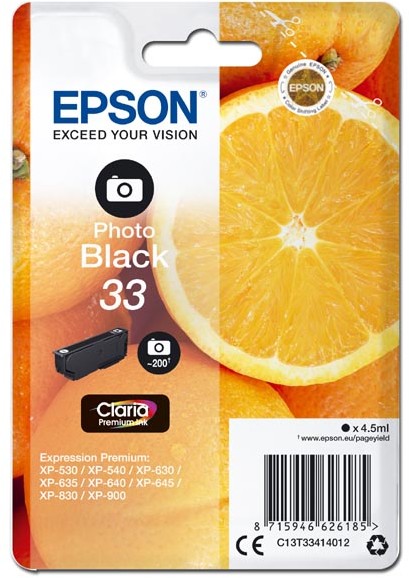 Epson oryginalny atrament T33 [C13T33414012] photo black