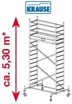 Krause Rusztowanie jezdne, aluminiowe ProTec 5.30m robocza