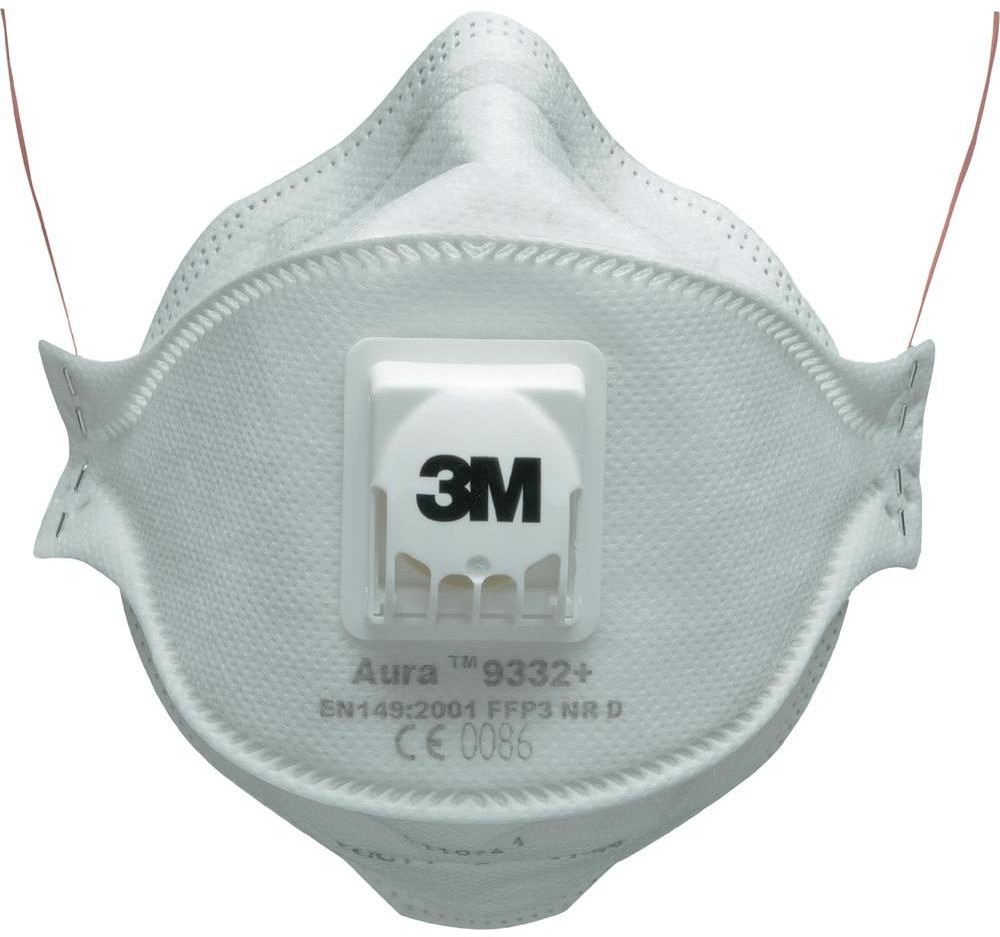 3M Maska ochronna dróg oddechowych Aura 9332+ GT500073140 Klasa filtrów stopień ochrony FFP 3D NR 10 szt