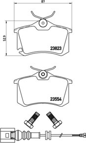 BREMBO Zestaw klocków hamulcowych, hamulce tarczowe P 85 066