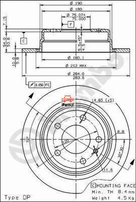 BREMBO Tarcza hamulcowa 08.4487.10