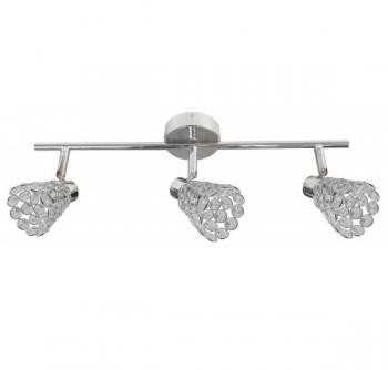 Candellux GLOSSY listwa 3X40W G9 Chrom KRYSZTAŁKI PRZEŹROCZYSTE 93-00460