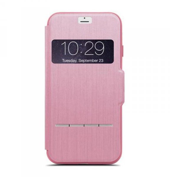 Moshi SenseCover - Etui z klapk$179 dotykow$180 + folia na ekran iPhone 7 (Rose Pink) 99MO072307