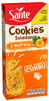 Sante CIASTECZKA ŚNIADANIOWE COOKIES Z MORELĄ BEZ CUKRU 300G 6X4SZT zakupy dla domu i biura 71490544