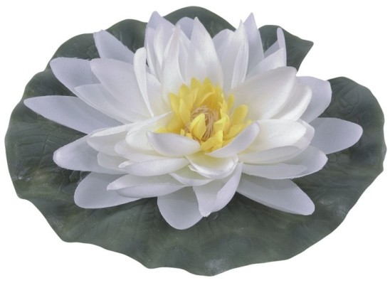 Greenmill Lilia wodna jedwabna  fi 15 cm biała