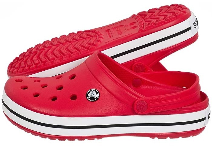 Crocs klapki Crocband White (CR4-e) czerwony 11016