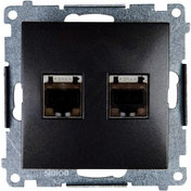 Kontakt Simon KONTAKT - Gniazdo 2xRJ45 kat 6 ekr. antracyt D62E.01/48 SIMON54