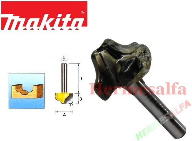 MAKITA FREZ DO DREWNA KSZTAŁTOWY DO NAROŻNIKÓW R8 6mm D-09363