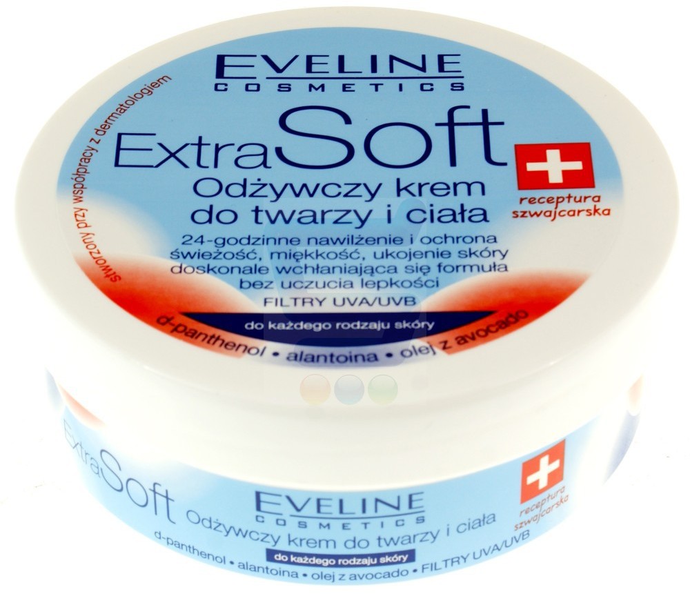 Eveline Extra Soft - Odżywczy Krem do twarzy i ciała do każdego rodzaju skóry 200ml