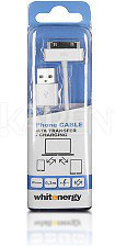 Whitenergy Kabel do przesyłu danych, wtyczka USB 2 0 na iPhone 4, biały (09972)