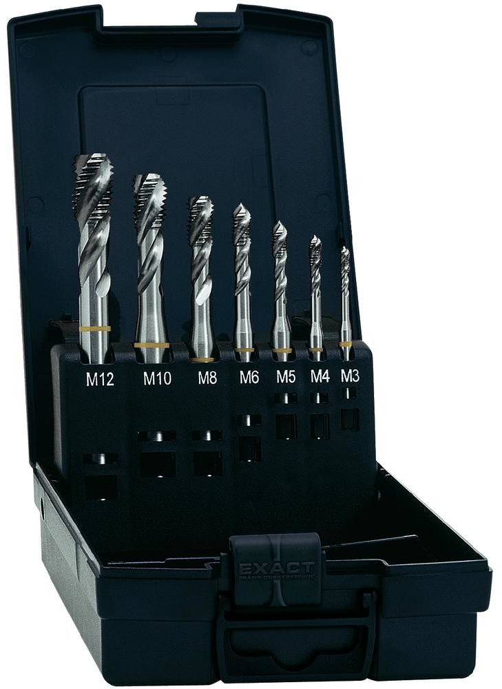 Exact Zestaw gwintowników maszynowych przelotowych HSSE nakrój B DIN371 7 szt