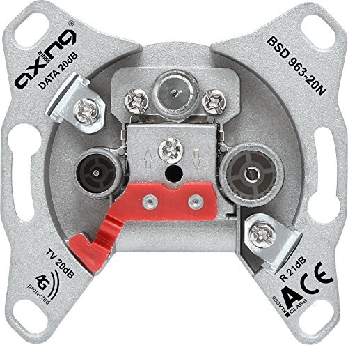 Axing BSD 963-20 gniazdo multimedialne przelotowe 20 dB (Data, TV, R) BSD96320N