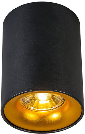 QAZQA Nowoczesny spot czarny ze złotym - Ronda