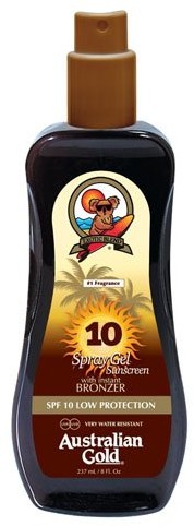 Australian Gold Spray Gel SPF 10  Protective Gel with Bronzer 10115