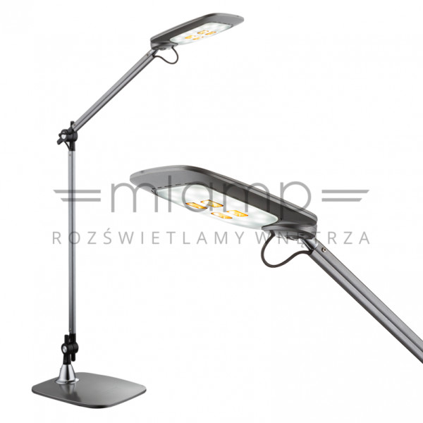 Globo Lighting Stojąca LAMPKA biurkowa PATTAYA 58272 regulowana LAMPA stołowa LED 10W srebrny
