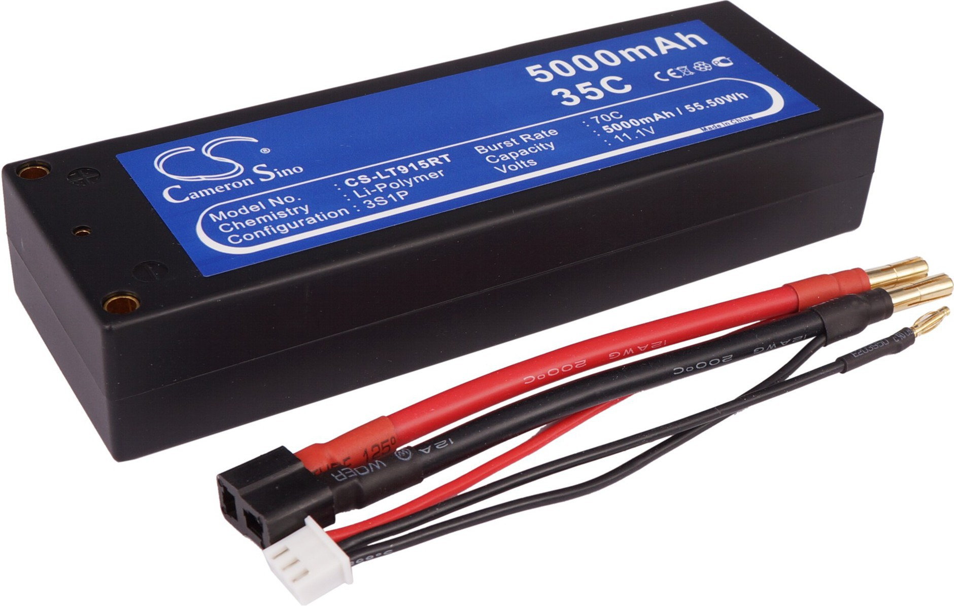 Cameron Sino 5000mAh 55.50Wh Li-Polymer 11.1V 3S 35C () CS-LT915RT