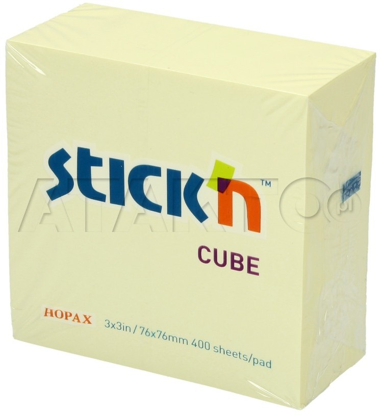 StickN Karteczki samoprzylepne 76x76/400 pastel żółty 21072 HO5056