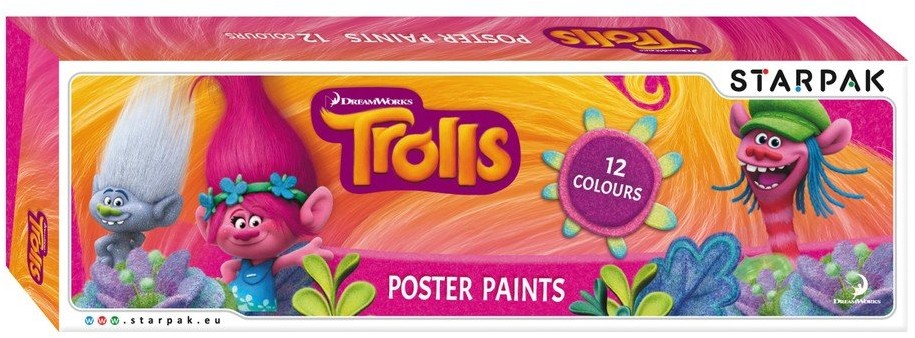 Starpak Trolle Farby plakatowe 12 kolorów Trolls