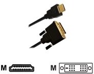 JouJye Kabel HDMI/DVI-D adapter cable 1m HDMI plug A / DVI-D plug 18+1 gi (AVC 132-1,0)