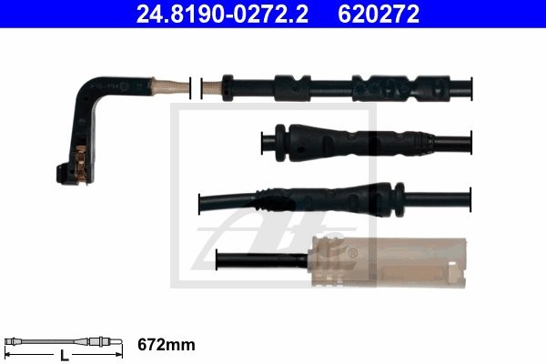 ATE CZUJNIK KLOCKÓW HAM  24.8190-0272.2 BMW E90 M3 07-, E93 CABRIOLET M3 07-