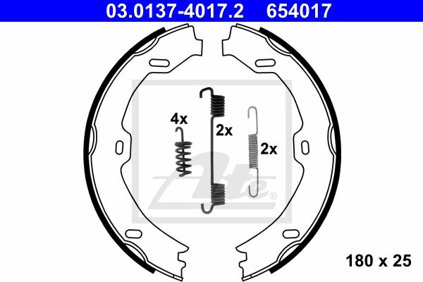 ATE SZCZĘKI HAM 03.0137-4017.2 MERCEDES CLS320 CDI 05-, CLS350 CDI 09-, CLS500 06-, SL280 08-, SL350 06- 182X25 03.0137-4017.2