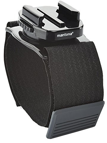 Mantona 21277 bransoletka pasek 360 stopni GoPro adapter system szybkomocująca głowica do monitora Czarny 21277