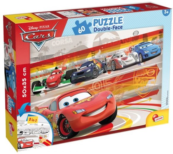 Lisciani Puzzle dwustronne plus auta 60