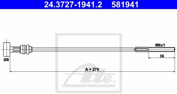 ATE LINKA HAM 24.3727-1941.2 TOYOTA COROLLA VERSO 2.2D-4D 05-09 24.3727-1941.2