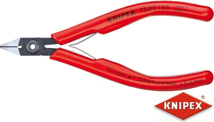Knipex szczypce tnące boczne dla elektroników, PCW (75 22 125)