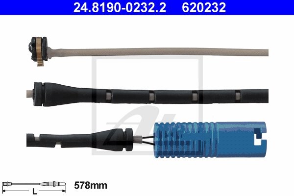 ATE CZUJNIK KLOCKÓW HAM  24.8190-0232.2 BMW E38 750I 94-01