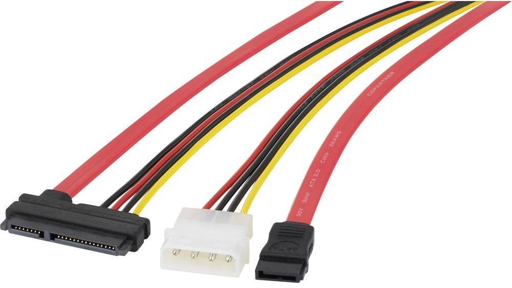 Renkforce Kabel SATA Renkforce 1404057[1x złącze żeńskie SATA 7-pin złącze męskie IDE 4-pin 1x złącze żeńskie SATA 15+7-pin] 0.50 m