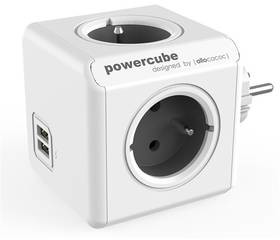 Powercube Adapter Original USB 4x zásuvka 2x USB Szara/Biała