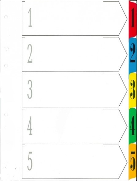 Idest Przekładka A4 Numeryczna 1/5 Kartonowa