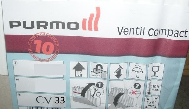 Purmo Ventil Compact CV33 600x1400