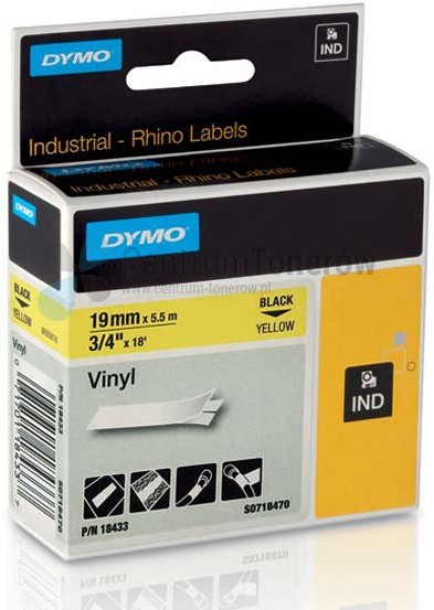 Dymo oryginalny taśma do drukarek etykiet, , 18433, S0718470, czarny druk/żó