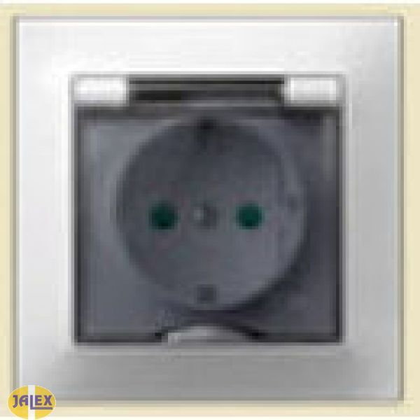 Ospel Impresja Modul Gniazdo bryzgoszczelne z uziemieniem schuko, IP-44, z przesłonami torów prądowych GPH-1YSP/m/00/d