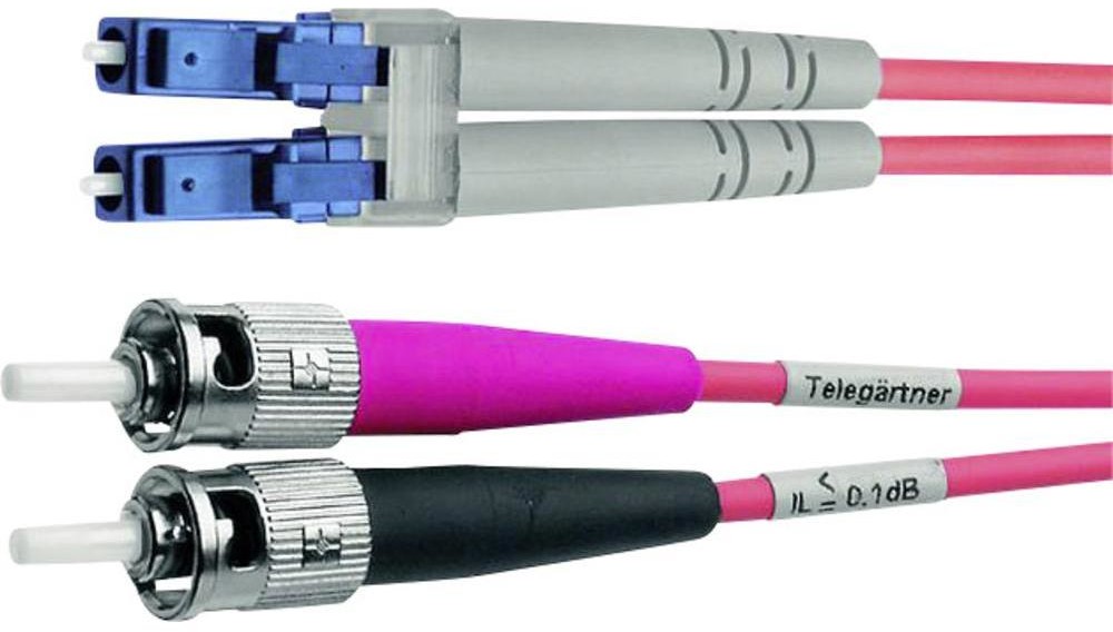 Telegaertner Kabel Światłowód L00891A0080 [1x złącze męskie ST 1x złącze męskie LC] 50/125 Multimode OM4 2 m