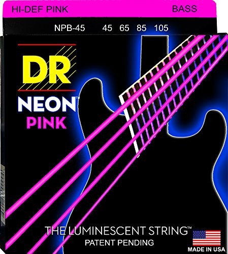 DR Strings Neon Pink Bass gitara 45  105 Bass gitary NEON 45-105 ROSE