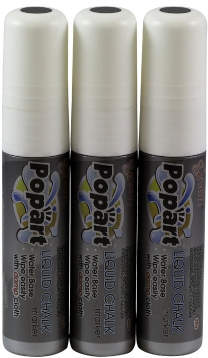 Hendi Markery do tablicy 3 szt., białe szeroka końcówka | , 664223