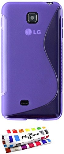 LG Ultraflache weiche Schutzhülle OPTIMUS F5 [Le S Premium] [Lila] von MUZZANO + STIFT und MICROFASERTUCH MUZZANO GRATIS - Das ULTIMATIVE, ELEGANTE UND LANGLEBIGE Schutz-Case für Ihr OPTIMUS F5