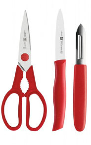 Zwilling Nóż do obierania 9 cm, nożyczki kuchenne i obieraczka Twin Grip (381570010)