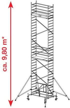 Krause Rusztowanie jezdne składane, aluminiowe ProTec XS 9.8m robocza