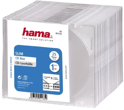 Hama CD-Leerhülle Slim, 25er-Pack, przezroczysty 00051165
