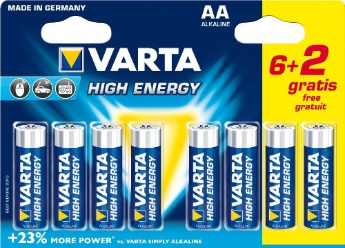 Varta High Energy (LR6 baterie alkaliczne  AA X 6 + 2 gratis) 4906121428